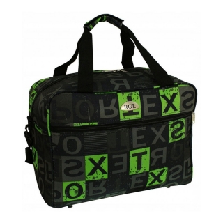 Zeleno-čierna cestovná taška cez rameno "Alphabet" - veľ. M