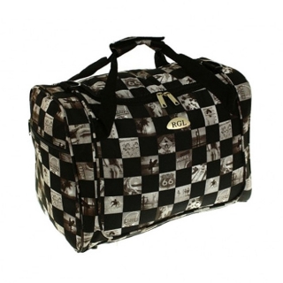 Čierno-biela príručná taška cez plece "Chess" - veľ. S