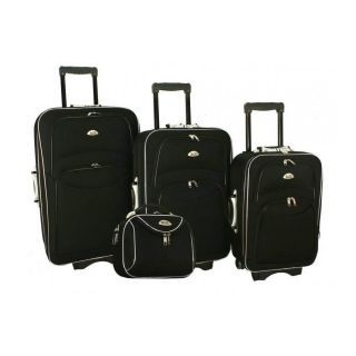 Set 4 čiernych cestovných kufrov "Standard" - S, M, L, XL