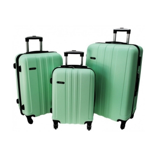 Zelená sada 3 odolných plastových kufrov "Stronger" - M, L, XL