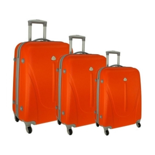 Oranžová sada 3 plastových kufrov "Tour" - M, L, XL