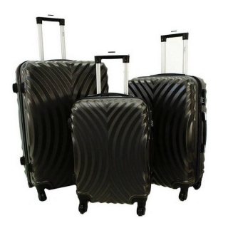 Čierna sada 3 luxusných odolných kufrov "Infinity" - M, L, XL