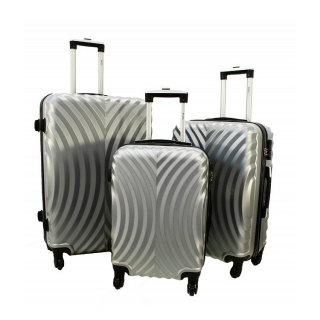 Strieborná sada 3 luxusných odolných kufrov "Infinity" - M, L, XL