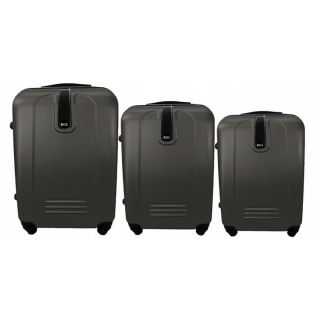 Čierny set 3 ľahkých plastových kufrov "Superlight" - veľ. M, L, XL