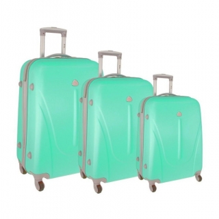 Zelená sada 3 plastových kufrov "Tour" - M, L, XL