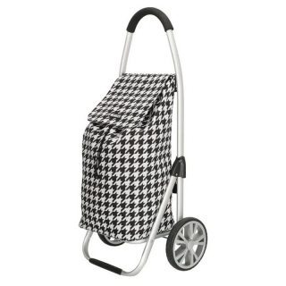 Čierno-biely prémiový nákupný vozík na kolieskach “Aluman“