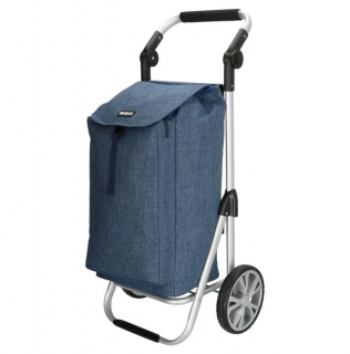 Modrý nastaviteľný nákupný vozík na kolieskach “Hercules“