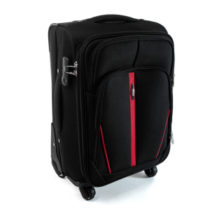 Čierny nepremokavý cestovný kufor "Practical" s expanderom - veľ. XL