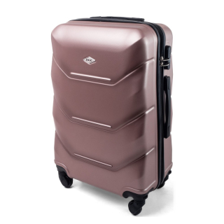 Ružový luxusný ľahký plastový kufor "Luxury" - 3 veľkosti