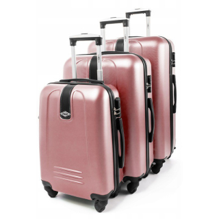 Ružový set 3 ľahkých plastových kufrov "Superlight" - M, L, XL