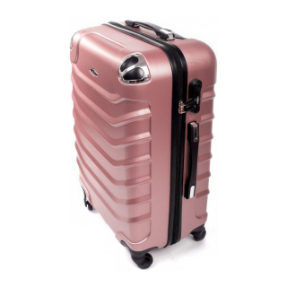 Ružový škrupinový cestovný kufor "Premium" - 3 veľkosti