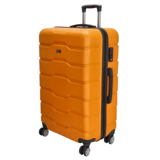 Oranžový prémiový plastový kufor s TSA zámkom "Panzer" - veľ. M