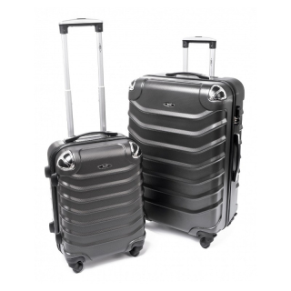 Čierna 2 sada škrupinových kufrov "Premium" - 2  veľkosti