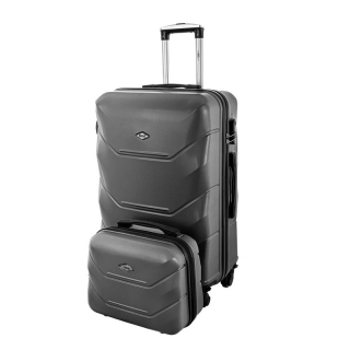 Čierna sada 2 luxusných ľahkých plastových kufrov "Luxury" - 2 veľkosti