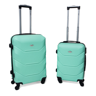 Zelená 2 dielna sada luxusných plastových kufrov "Luxury" - veľ. M, L
