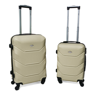 Zlatá sada 2 luxusných ľahkých plastových kufrov "Luxury" - veľ. M, L