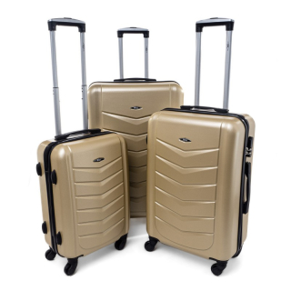 Zlatá sada 3 odolných elegantných plastových kufrov "Armor" - veľ. M, L, XL