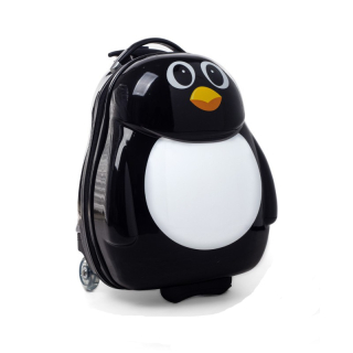 Čierny detský kufor na kolieskach "Penguin" - veľ. M