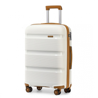 Biely prémiový plastový kufor s TSA zámkom "Majesty" - 2 veľkosti