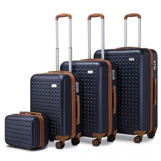 Modrá sada pevných luxusných kufrov "Journey" - veľ. S, M, L, XL