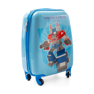 Modrý detský kufor na kolieskach "Robot" - veľ. M