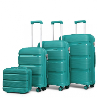 Zelená sada prémiových plastových kufrov "Majesty" - veľ. S, M, L, XL
