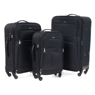 Čierna sada 3 nepremokavých kufrov "Protector" - veľ. M, L, XL