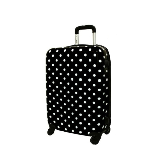 Čierno-biely škrupinový cestovný kufor "Dots" - 3 veľkosti