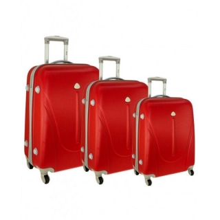 Červená sada 3 plastových kufrov "Tour" - M, L, XL