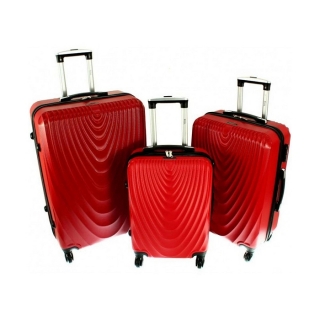 Sada 3 červených škrupinových kufrov "Motion" - M, L, XL