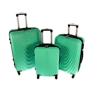 Zelená sada 3 škrupinových kufrov "Motion" - veľ. M, L, XL