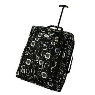 Bielo-čierna ľahká taška na kolieskach "Matrix" - veľ. M