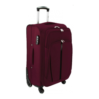 Tmavočervený nepremokavý cestovný kufor "Practical" s expanderom - veľ. XL