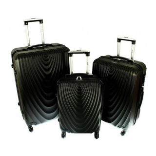 Sada 3 čiernych škrupinových kufrov "Motion" - M, L, XL