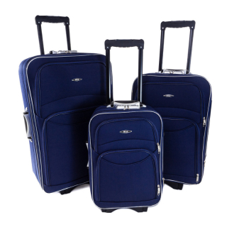 Set 3 tmavomodrých cestovných kufrov "Standard" - veľ. M, L, XL