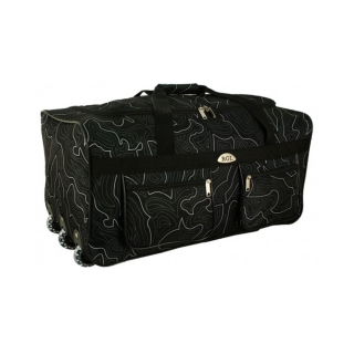 Čierna cestovná taška s extra kolieskami "Rings" - veľ. XL